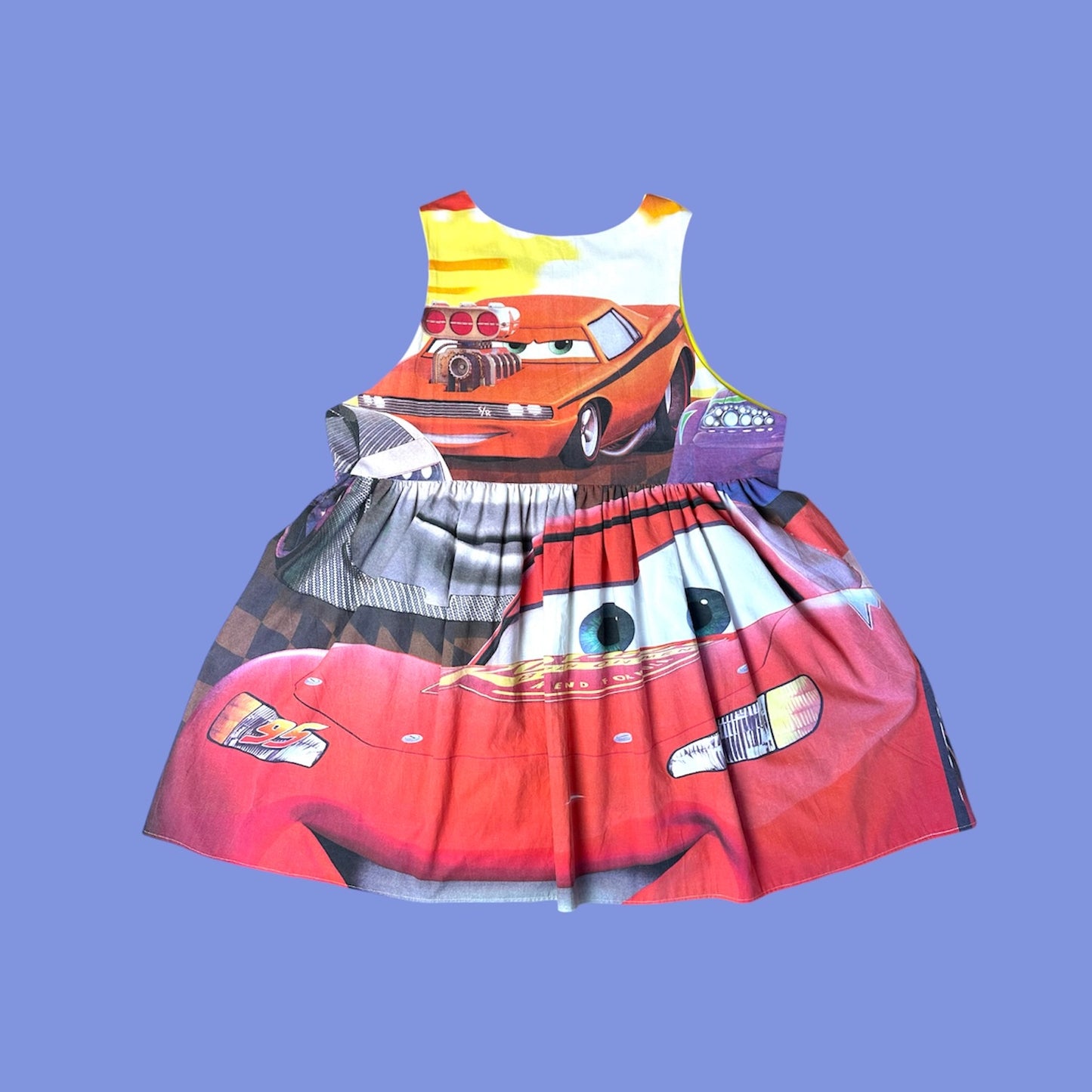 YELLOW CREATURES / CARS JUMPER DRESS (2XL)