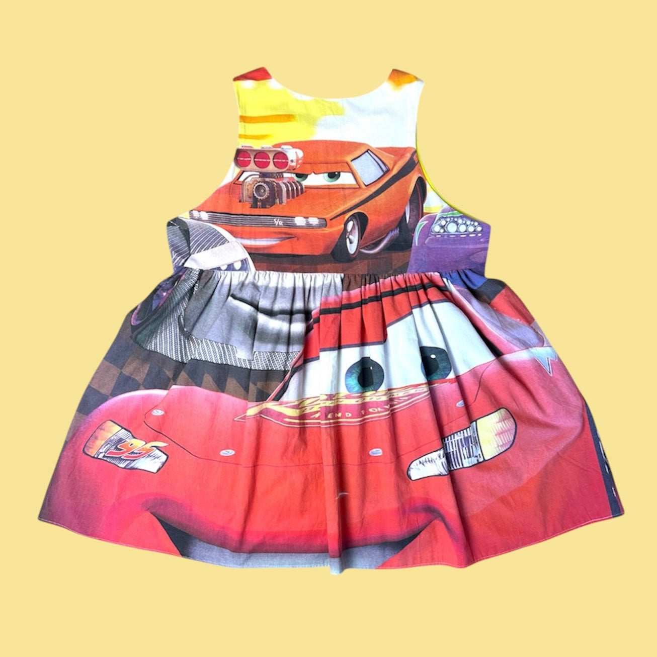 YELLOW CREATURE / CARS JUMPER DRESS (M-2XL)