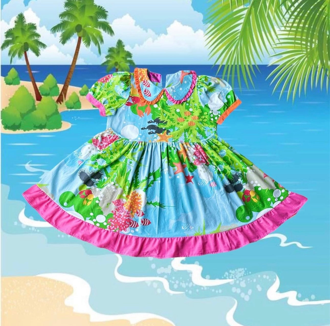 SEA BABYDOLL DRESS (L/XL)