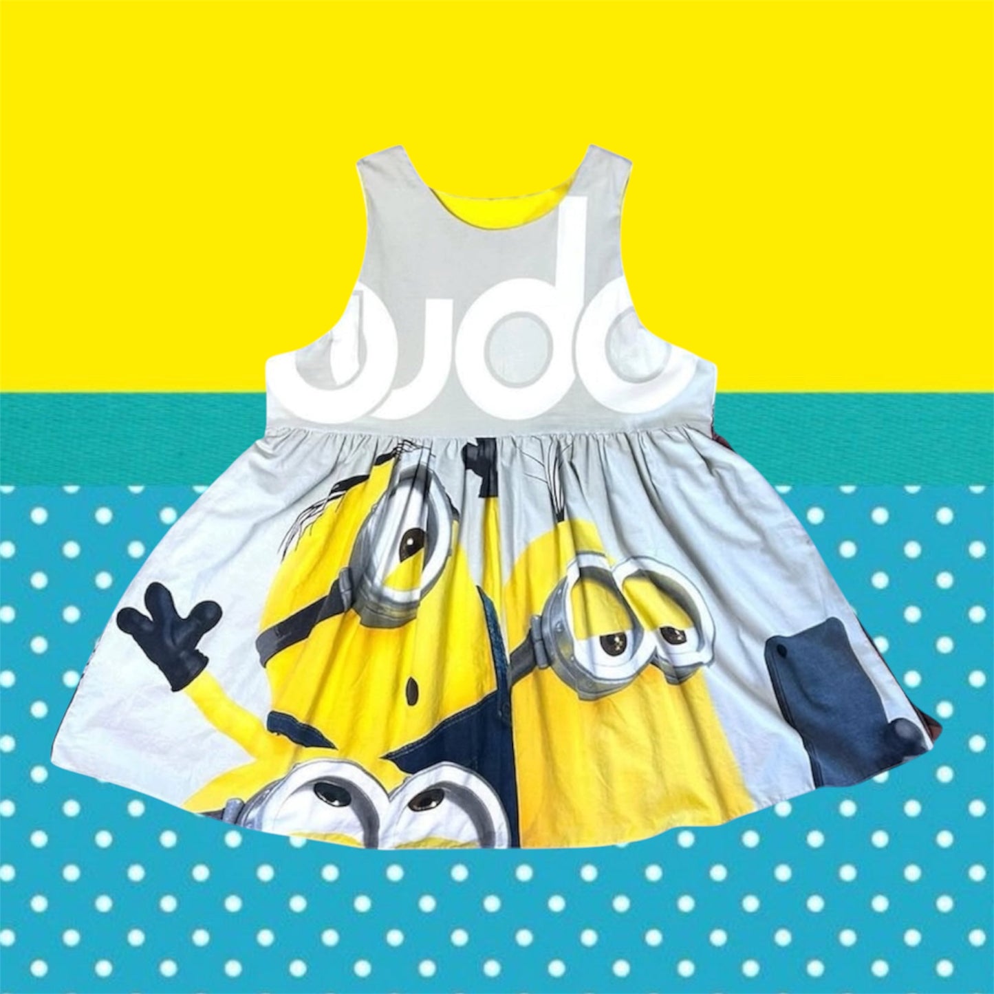 YELLOW CREATURES X CARS JUMPER DRESS (2XL)