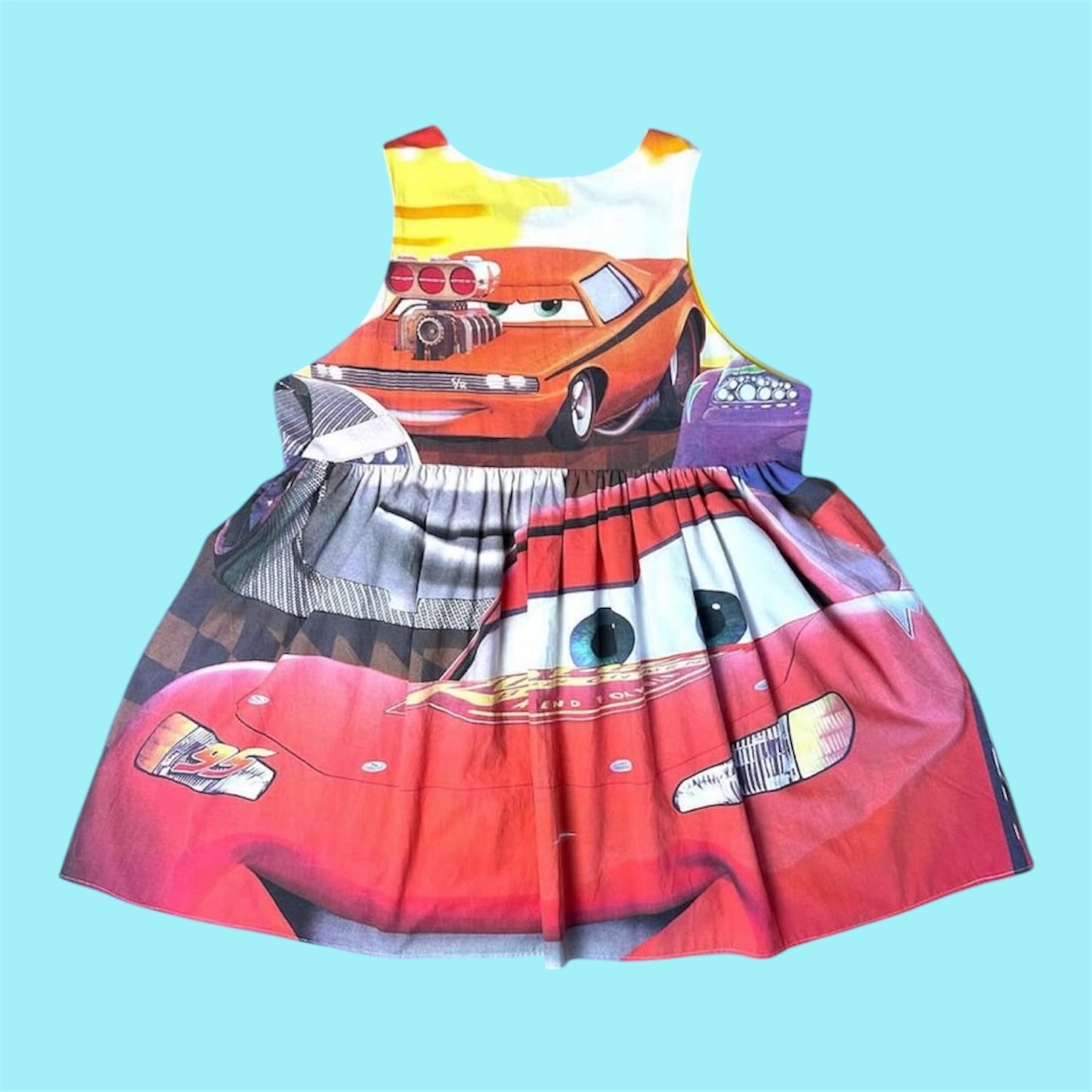 YELLOW CREATURE / CARS JUMPER DRESS (2XL)